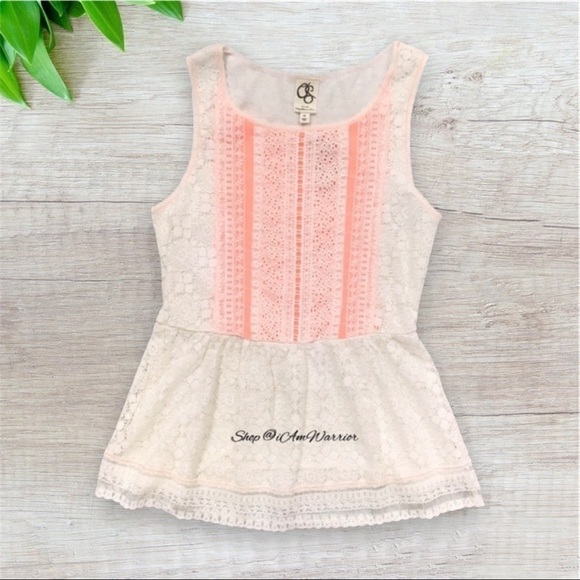 Anthropologie {One September} sleeveless lace peplum top *shop@iamwarrior - Picture 3 of 9